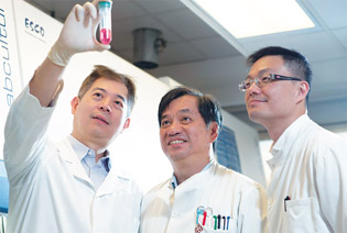 Research team members (from left): Dr Cesar Wong, Prof. Benjamin Yung and Dr Lawrence Chan