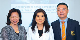 Research team members (from left): Prof. Qiu Hanqin, Prof. Cathy Hsu and Dr George Liu