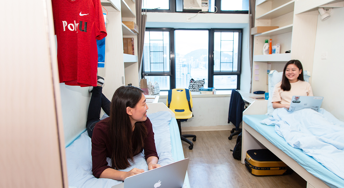 students chatting in hall room