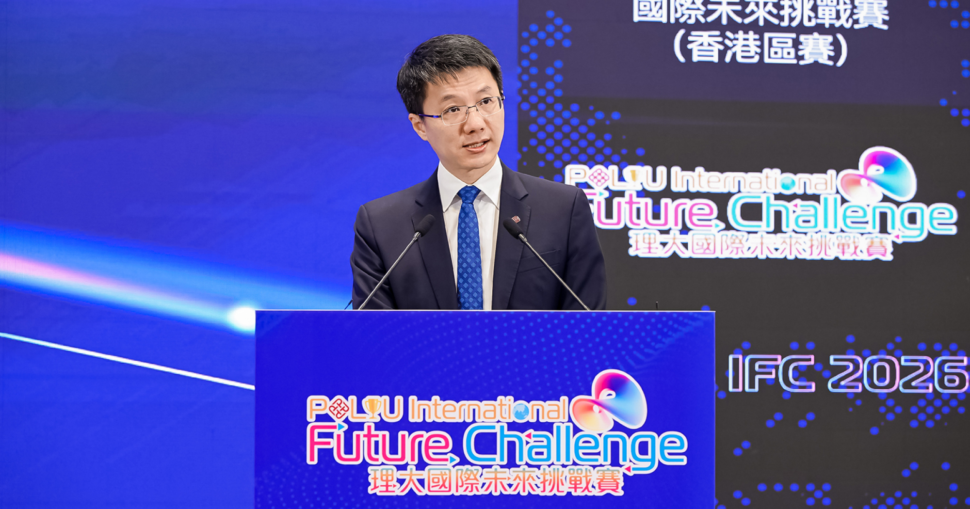 Prof. Zijian Zheng, remarks that Hong Kong possesses the unique advantage of being a “super-connector” and that the PolyU IFC 2026 successfully builds a cross-regional platform that closely connects the Chinese Mainland, the Middle East and beyond to create unprecedented opportunities for global innovation and collaboration. He also commended the 18 participating teams for demonstrating the vision, perseverance and collaborative spirit championed by PolyU as an innovative world-class university.