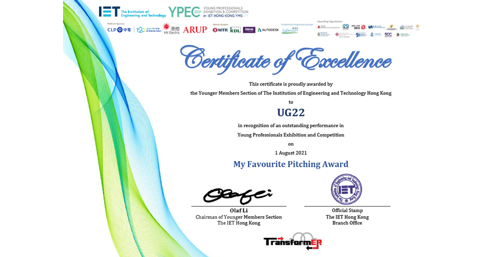Certificate My Favourite Pitching Award