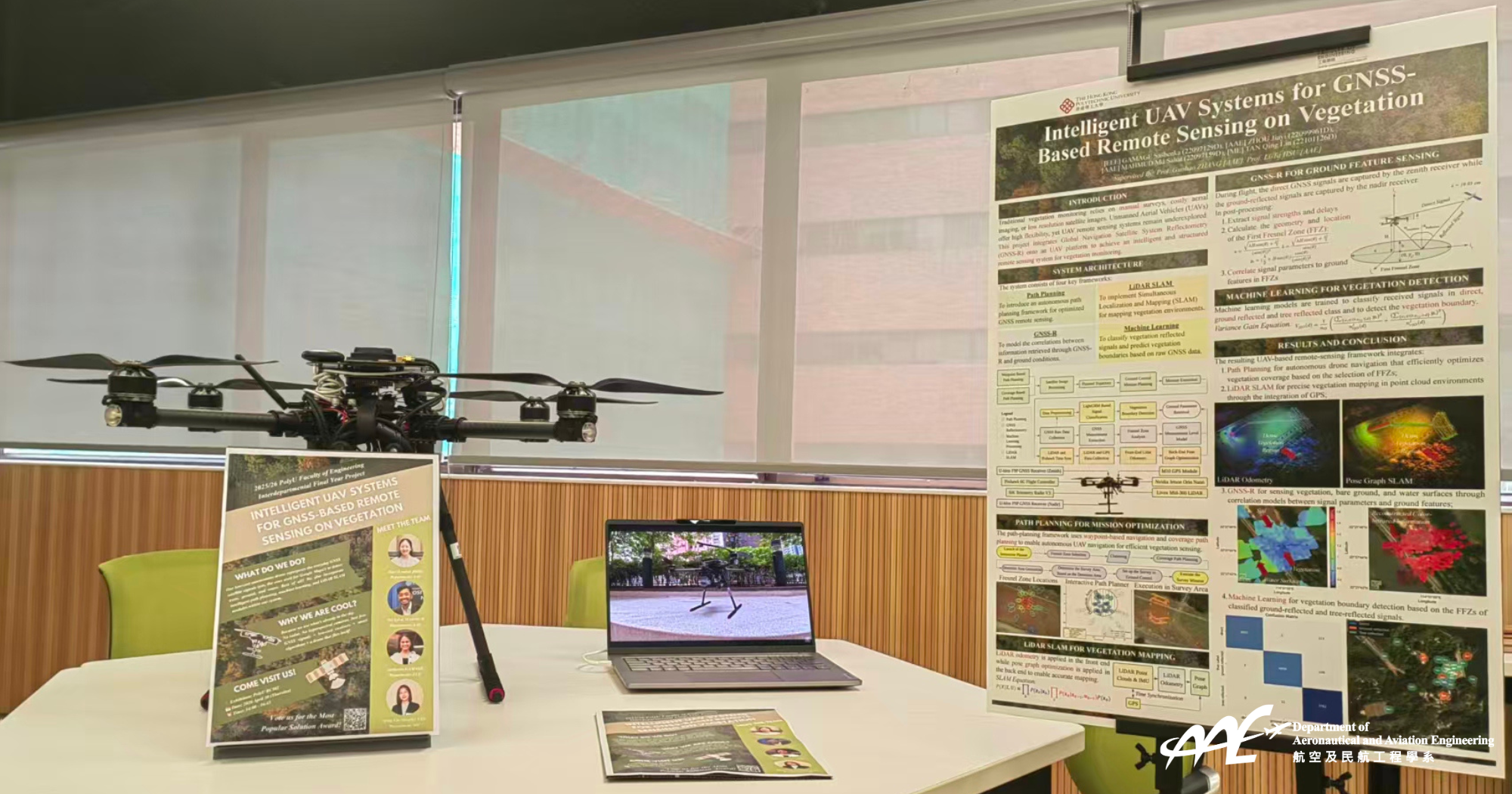 The awarded project, entitled “Intelligent UAV Systems for GNSS-Based Remote Sensing on Vegetation”, showcased the exceptional talents and dedication of PolyU students.