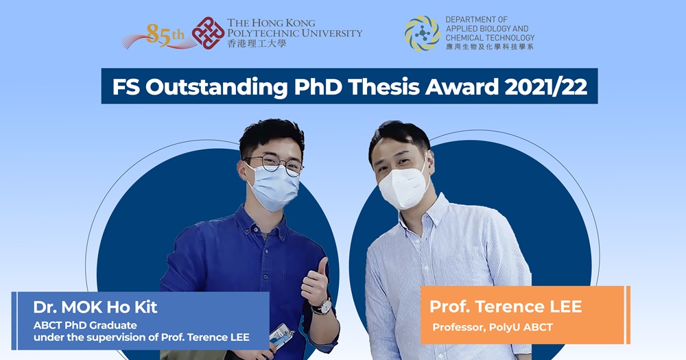ABCT PhD Graduate Achieved the FS Outstanding PhD Thesis Award 2021/22