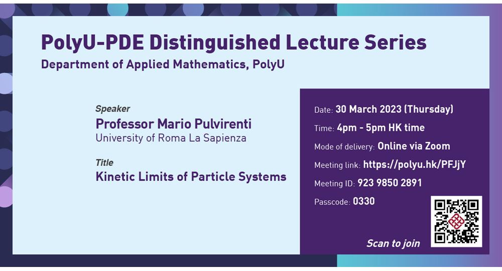 PolyU PDE DL series 2023_Prof Mario Pulvirenti_30 March_webbanner