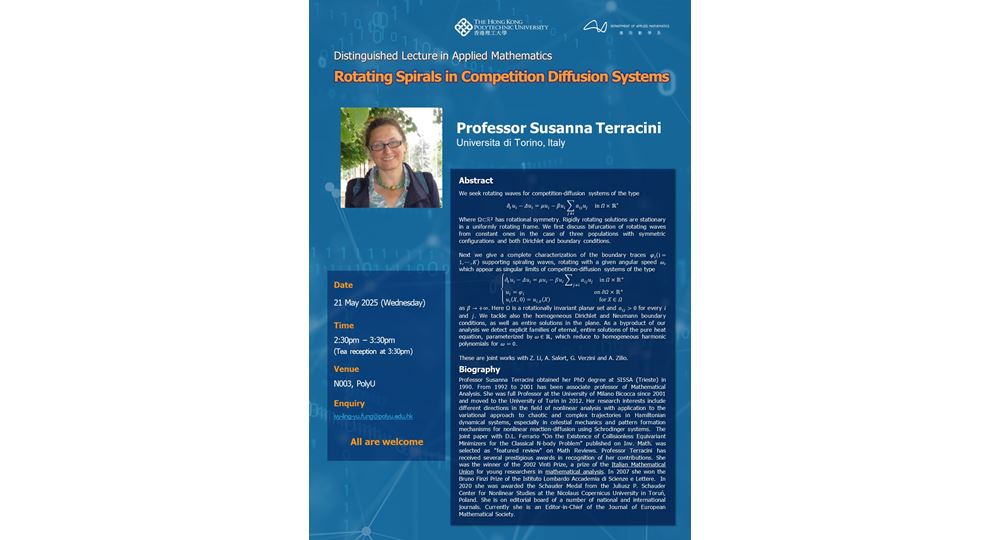 AMA DL in Applied MathProf Susanna Terracini21 May 20251