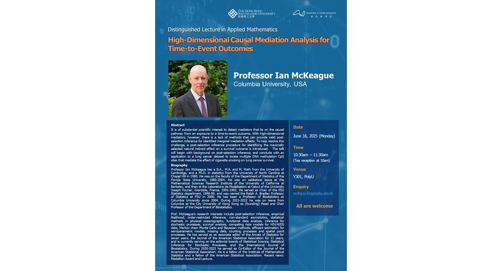 AMA DL in Applied MathProf Ian McKeague16 June 2025