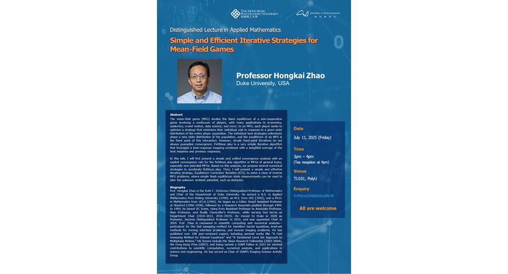 AMA DL in Applied MathProf Hongkai Zhao 11 July 20252
