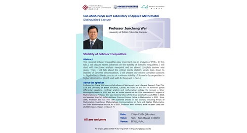 CAS AMSS-PolyU JLab DL by Prof Juncheng Wei_April 15 2024