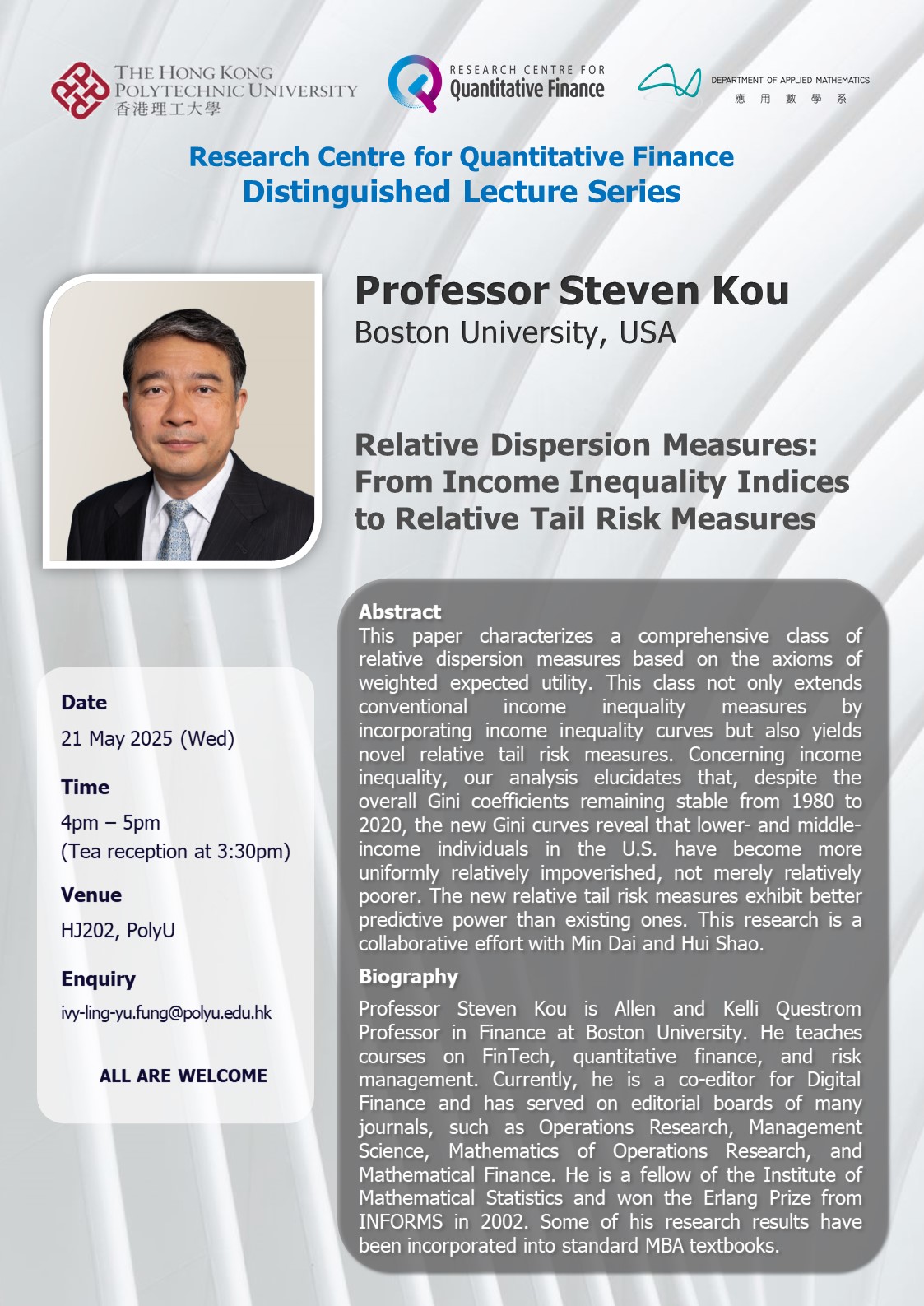 RCQF DL series by Prof Steven Kou_21 May 2025
