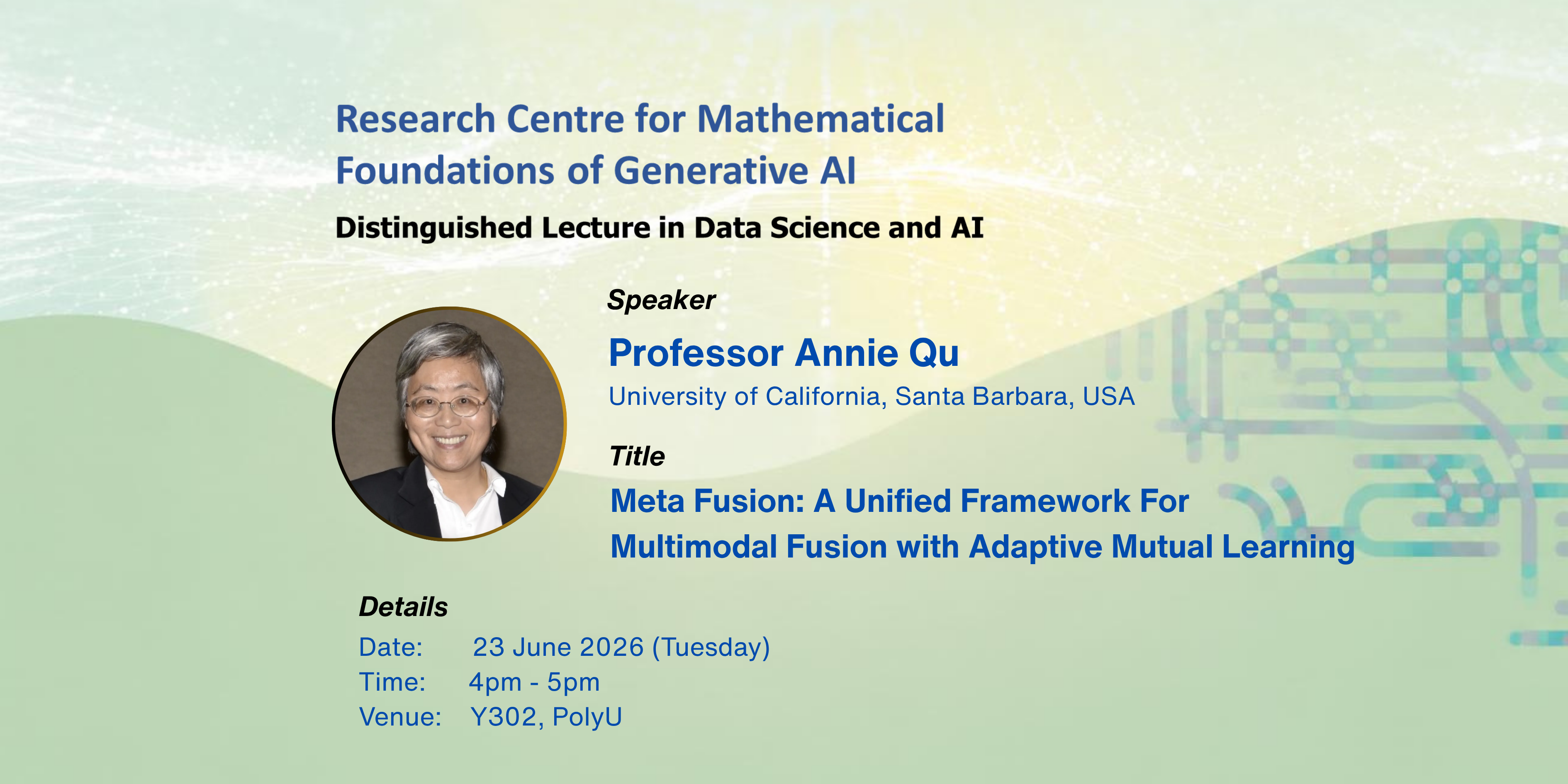 CMFAI DL by Prof Annie Qu 23 June 2026web banner