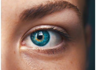blue left eye