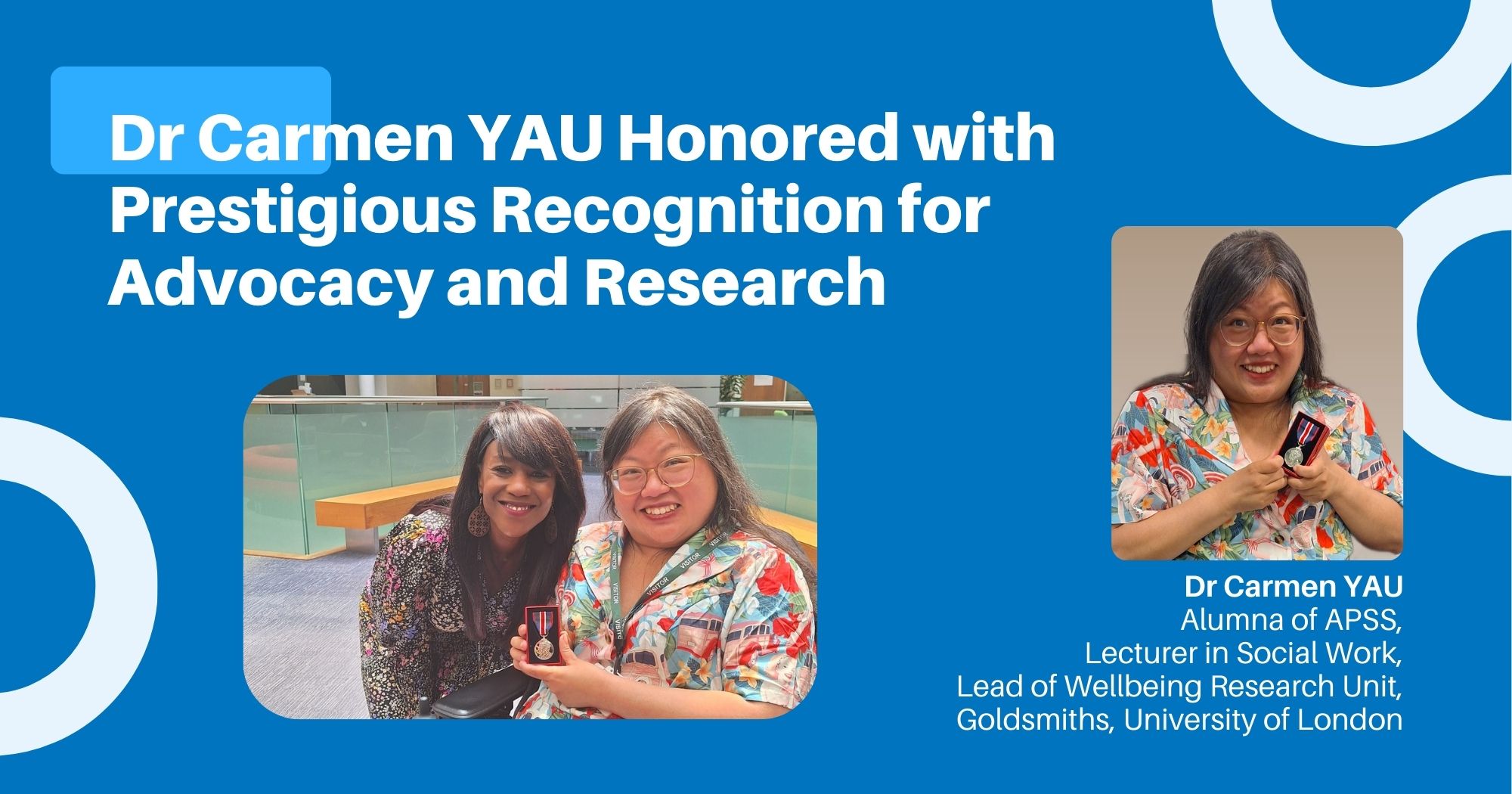 20250604 Dr Carmen YAU Honored with Prestigious Recognition for Advocacy and Research