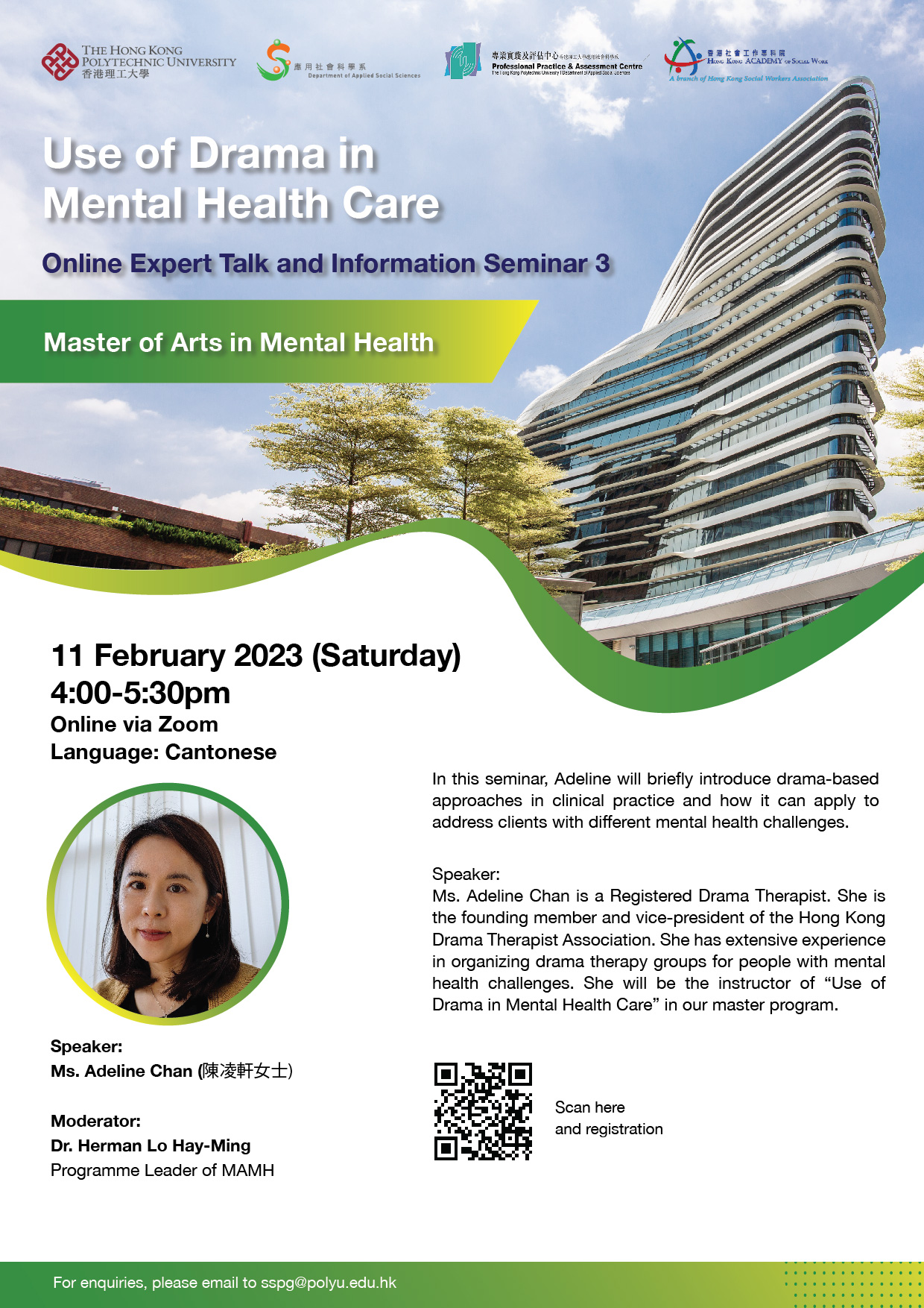 PosterMA in Social Work Mental Health Online Expert Talk and Information Seminartalk 3V2