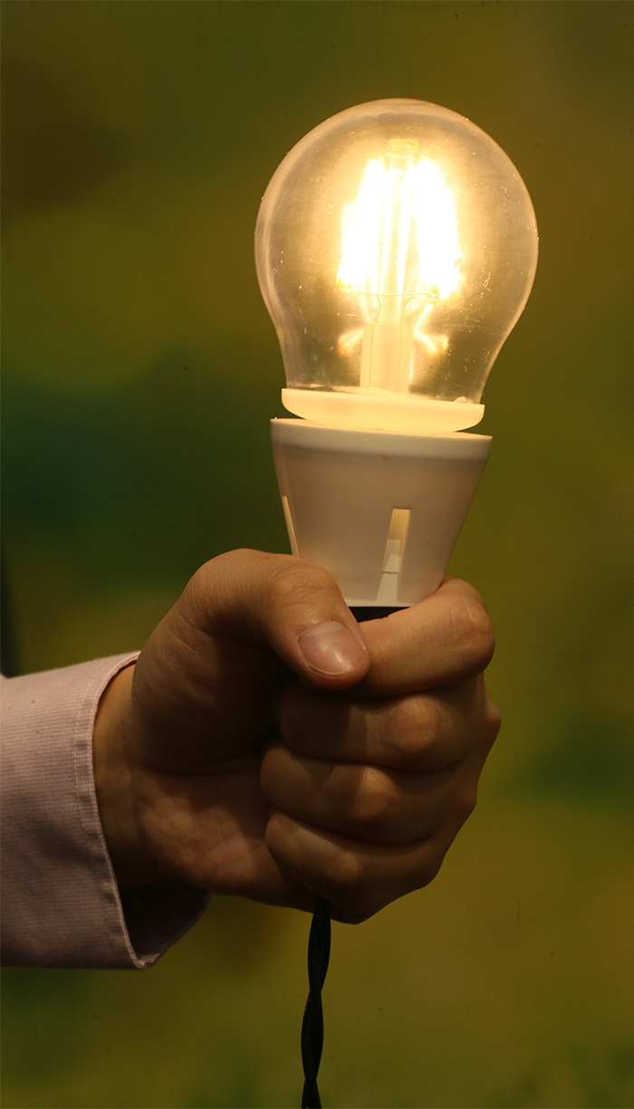 The LED filament bulb developed by PolyU