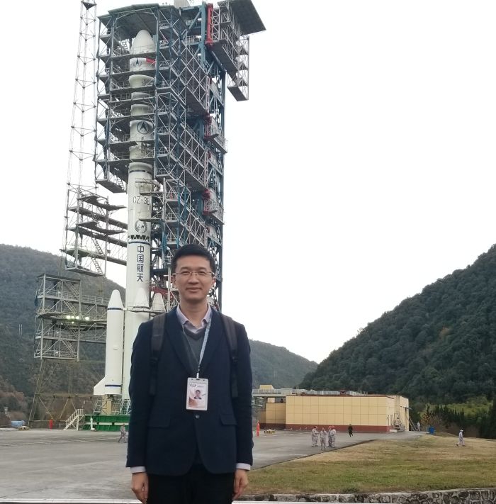 PolyU’s Associate Professor of Department of Land Surveying & Geo-Informatics,, Dr  Bo Wu, at the Chang’e-4 launch site in Xichang Satellite Launch Center.
