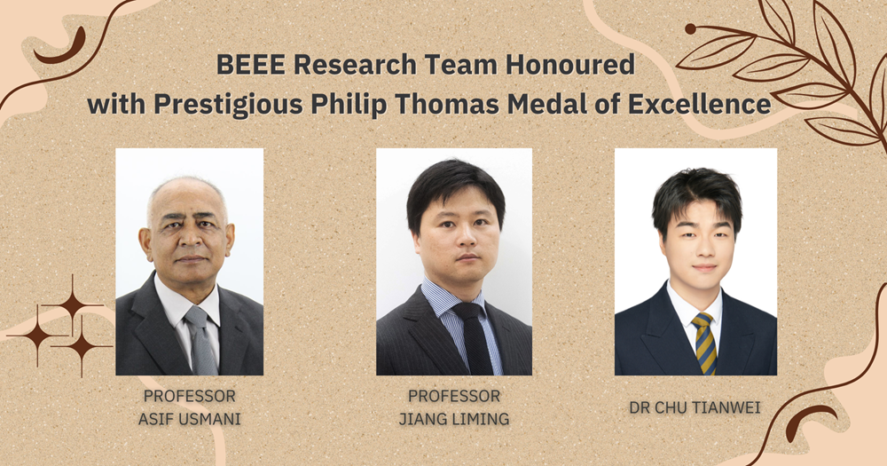 20250912 BEEE Research Team Honoured with Prestigious Philip Thomas Medal of Excellence