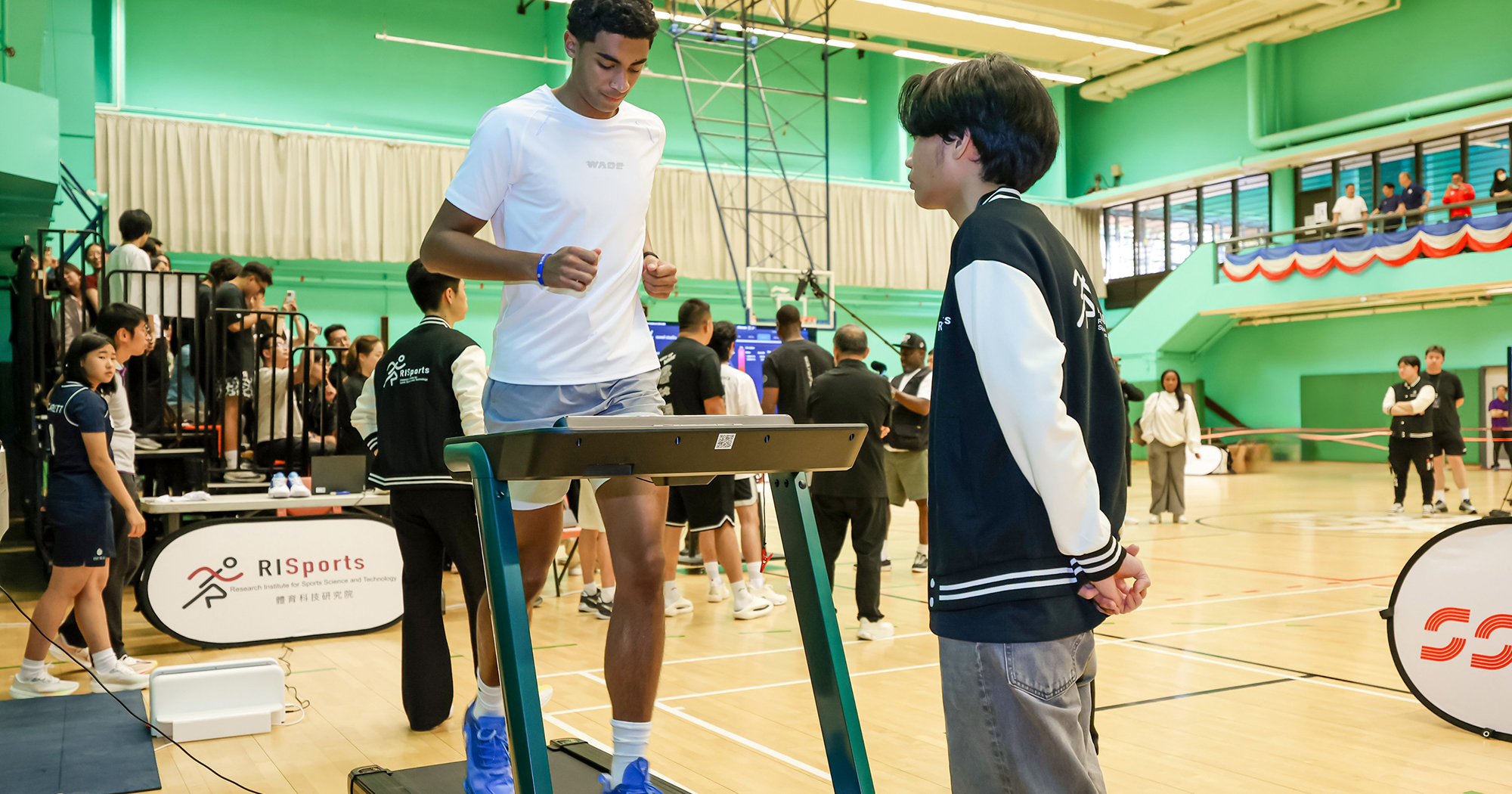 Max Christie undergoes instrumented treadmill gait analysis.