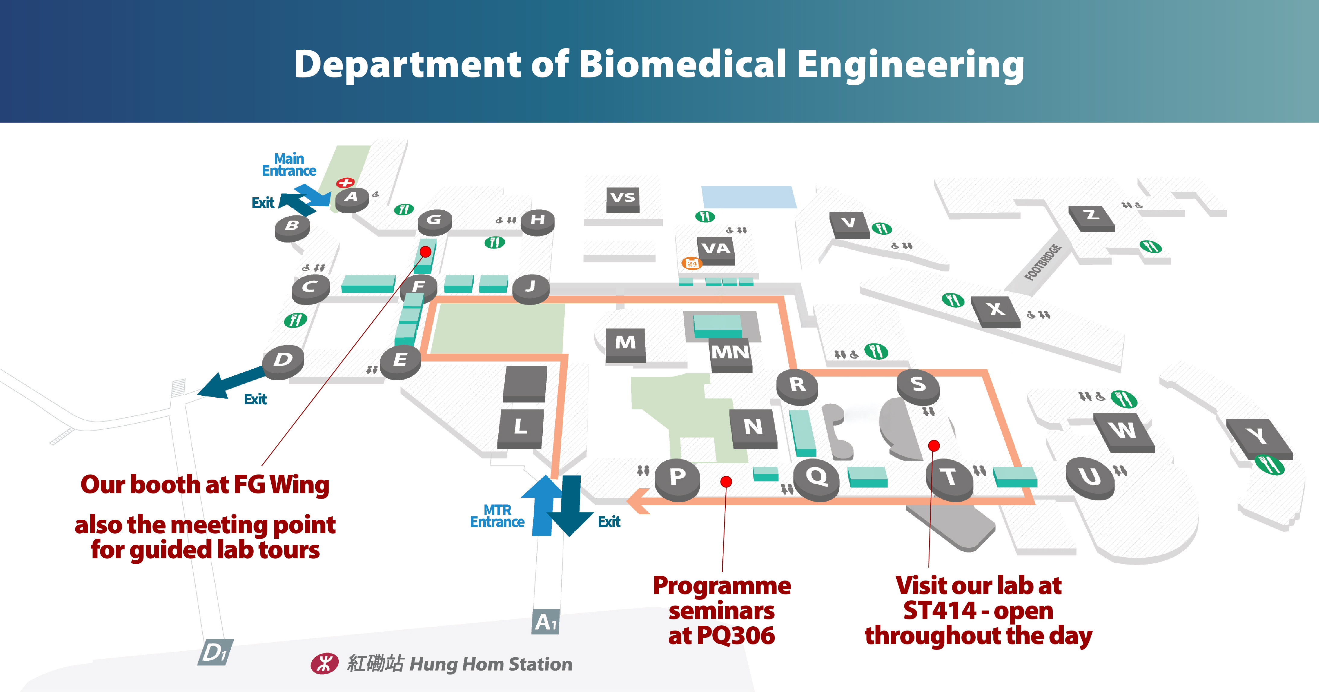 Locate our FG Wing consultation booth and all department activities on 10 Oct 2026
