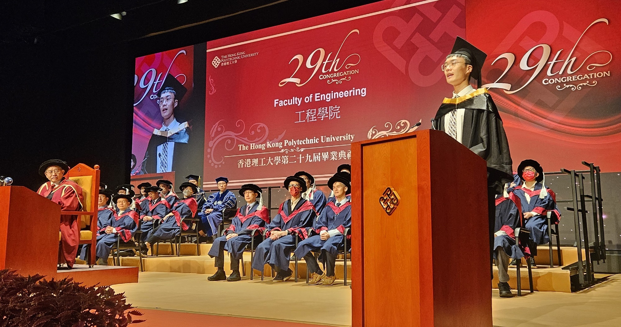 Mr Kehao Zeng, BME Graduate Representative, delivered the valedictory speech