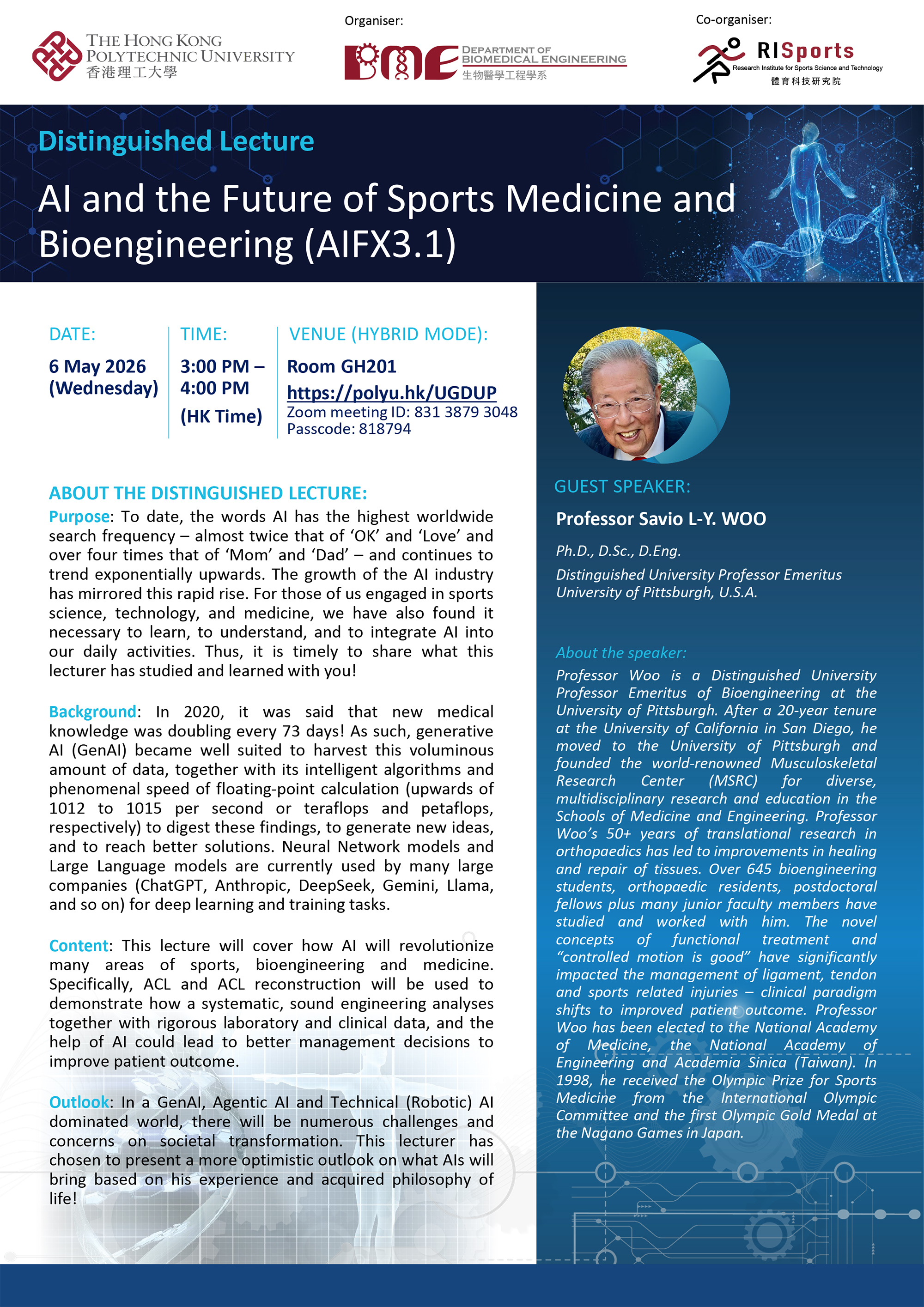 20260506_distinguished lecture by Prof Savio WOO_lecture poster