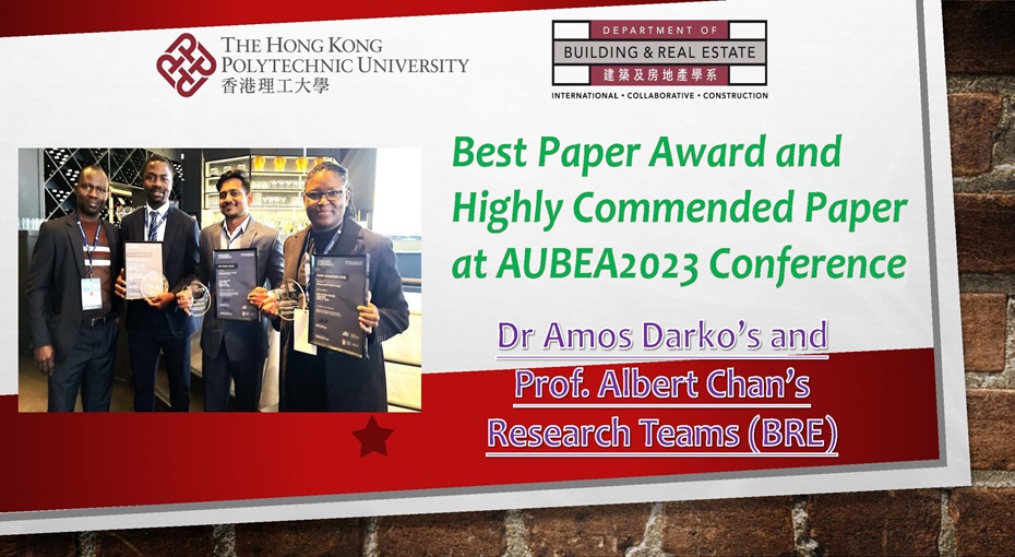 Hero Banner_Best Paper Award and Highly Commended Paper Awards at AUBEA2023 Conference_Amos_r1