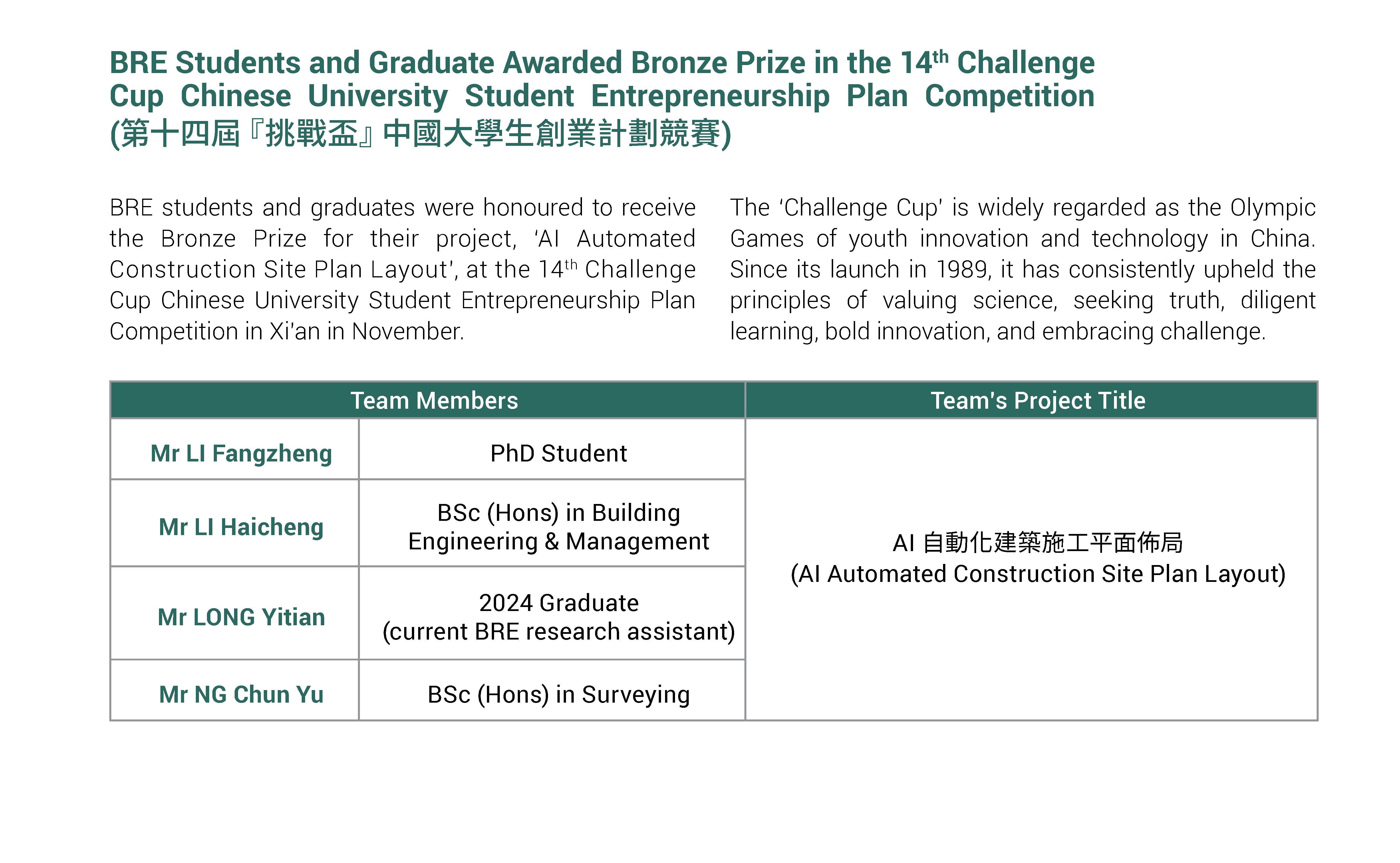20241214 14th Challenge Cup Chinese University Student Entrepreneurship Plan Competition