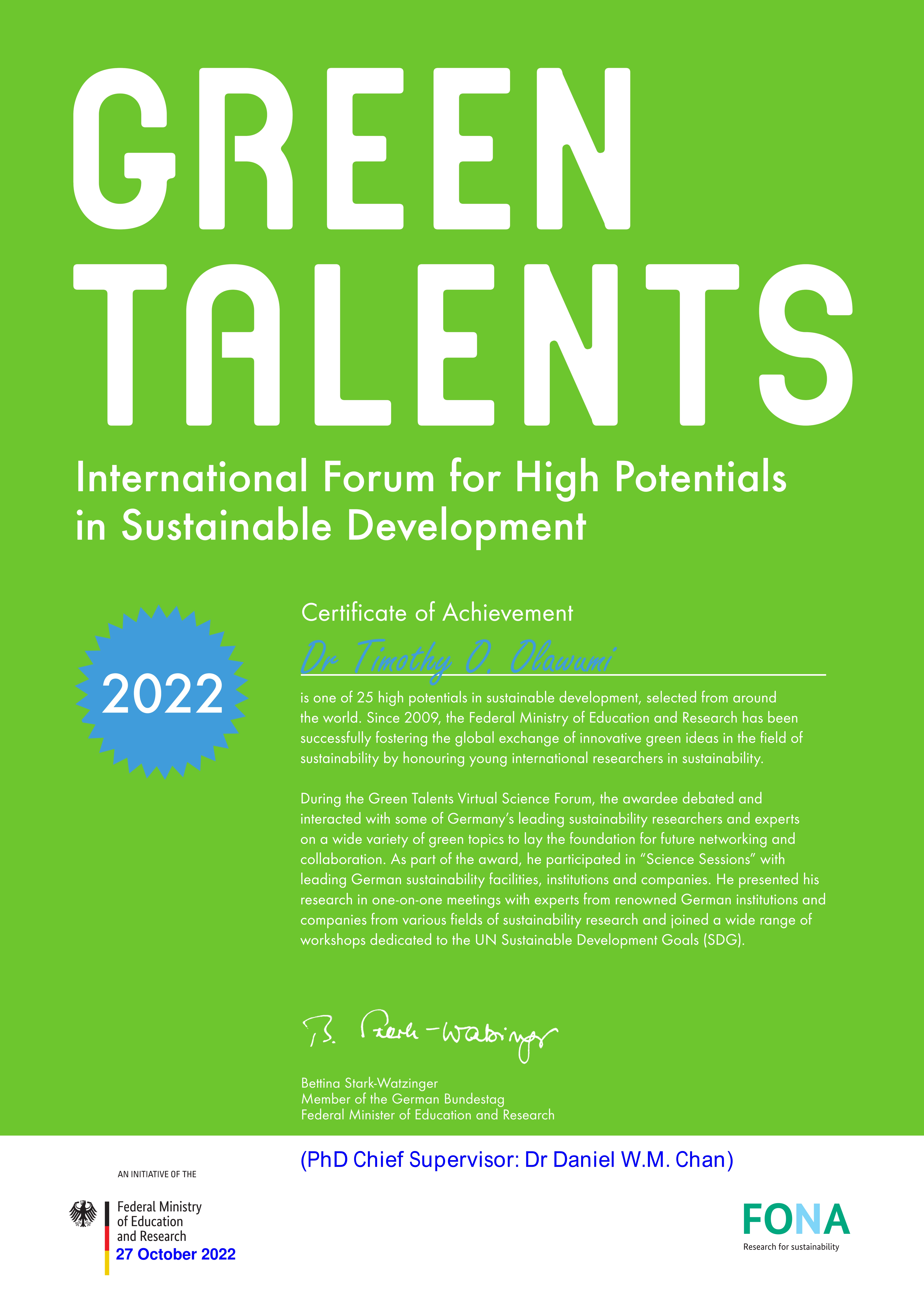 Green Talents Competition 2022_GTA 2022_Award Certificate_Timothy Olawumi_DC