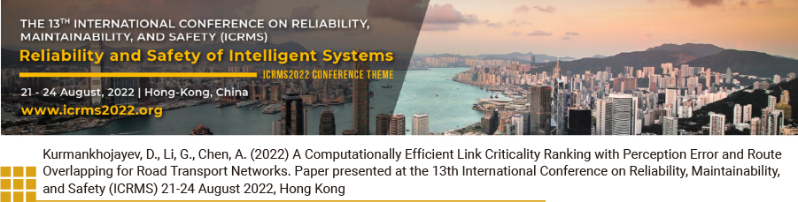 Best Conference Paper Award from the 13th International Conference on Reliability, Maintainability, and Safety