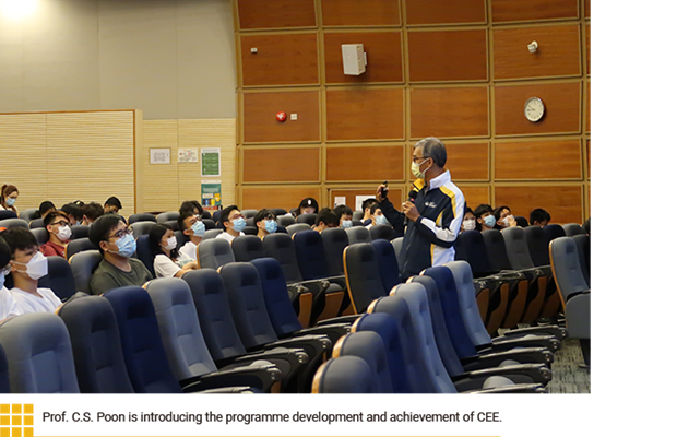 Prof. C.S. Poon is introducing the programme development and achievement of CEE.