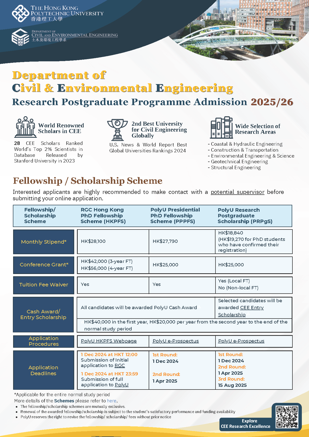 Scholarships and Tuition Fee | Department of Civil and Environmental ...