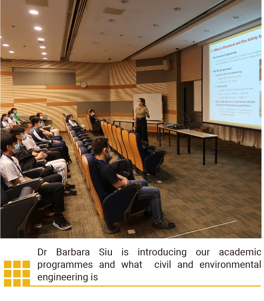 Dr Barbara Siu is introducing our academic programmes and what  civil and environmental engineering is