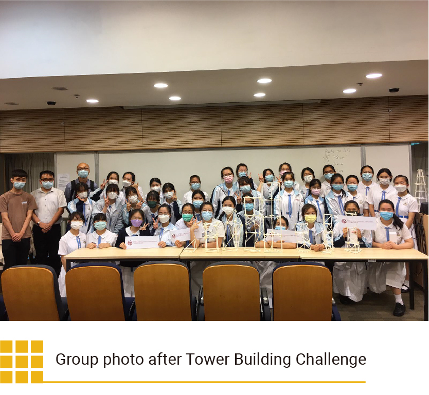 Group photo after Tower Building Challenge