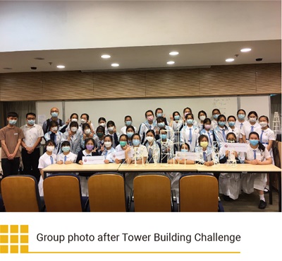 Group photo after Tower Building Challenge