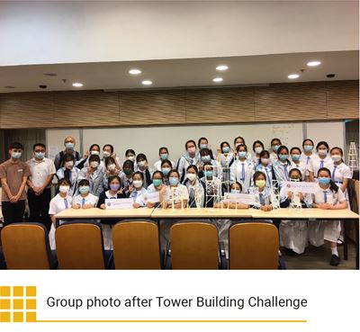 Group photo after Tower Building Challenge