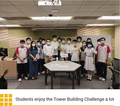 Students enjoy the Tower Building Challenge a lot