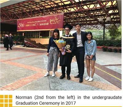 Norman (2nd from the left) in the undergraduate Graduation Ceremony in 2017