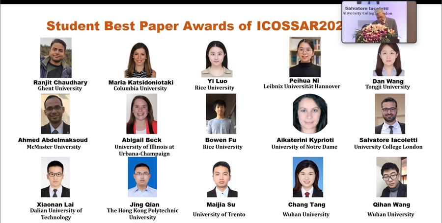 CEE PhD Student Awarded the Student Best Paper Award of ICOSSAR2021-2022