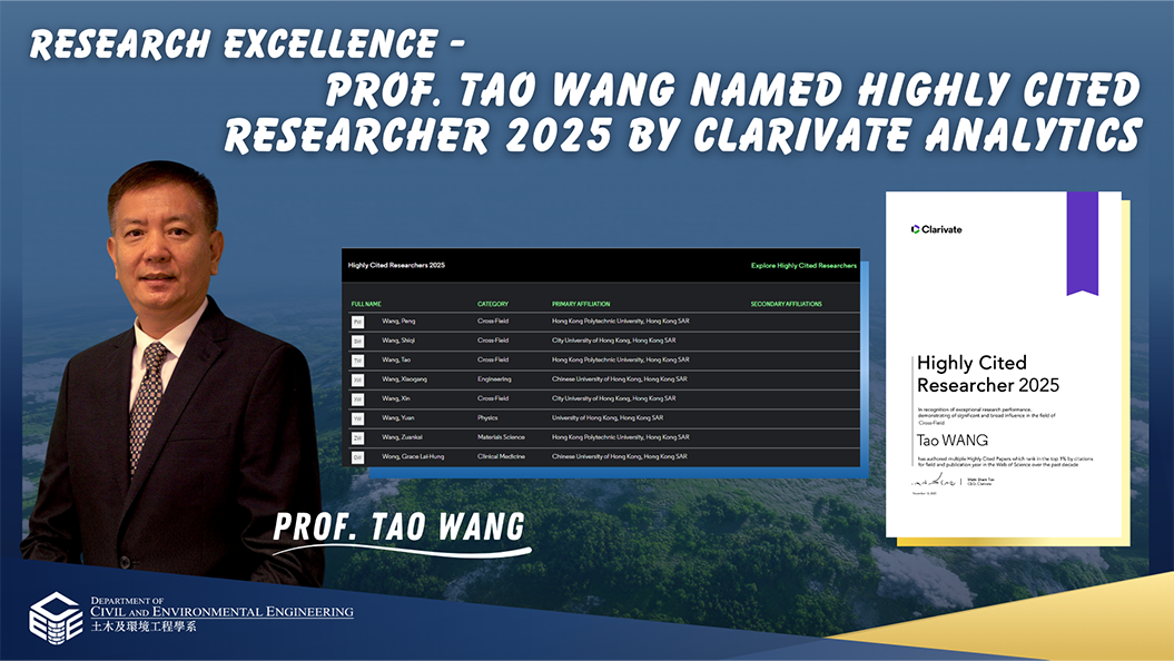2Prof Tao Wang Named Highly Cited Researcher 2025