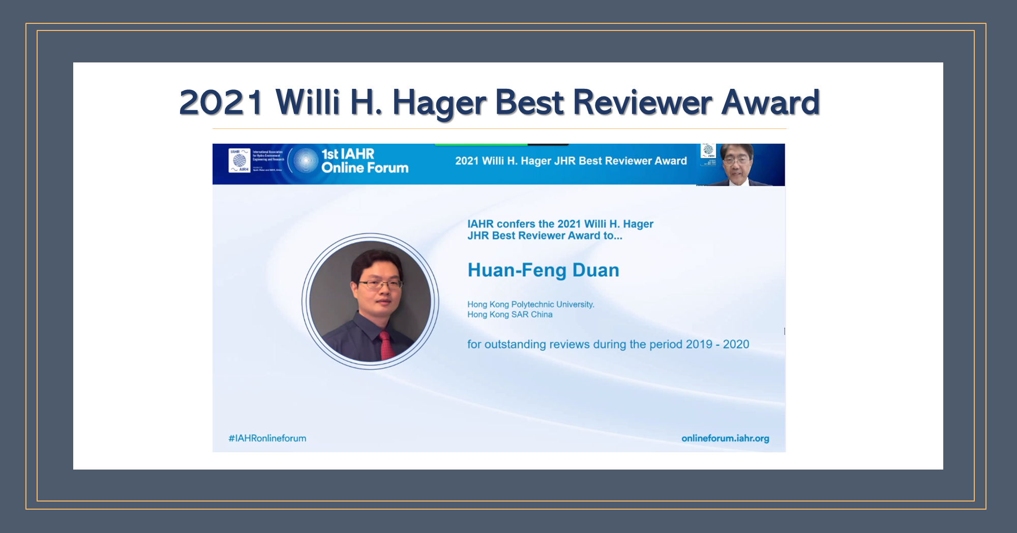 web2021 Willi H Hager Best Reviewer Award
