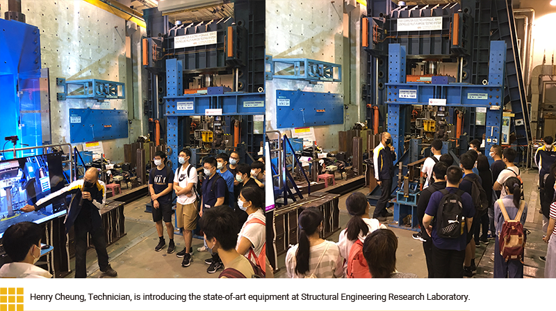 Henry Cheung, Technician, is introducing the state-of-art equipment at Structural Engineering Research Laboratory.