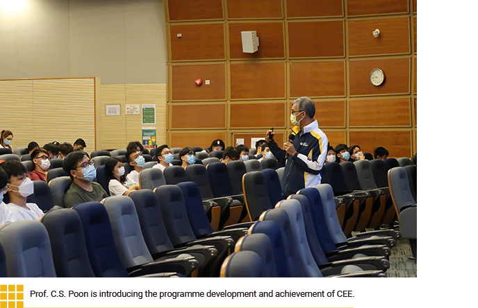 Prof. C.S. Poon is introducing the programme development and achievement of CEE.