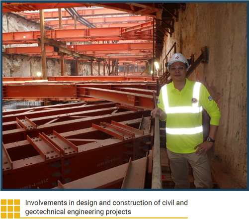 Involvements in design and construction of civil and geotechnical engineering projects