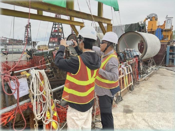 sewage construction workers
