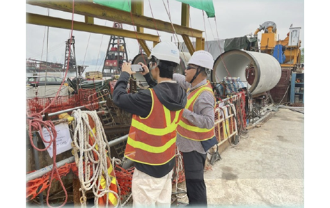 sewage construction workers
