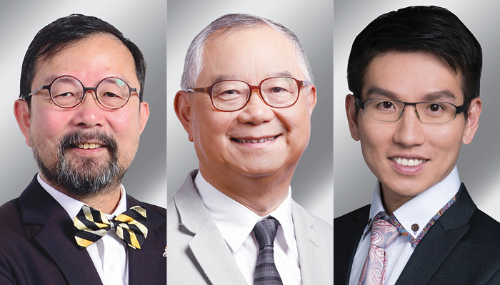 第十二届「杰出理大校友」获选者：(左起)李锦雄工程师、雷震寰先生和吴俊霆先生。