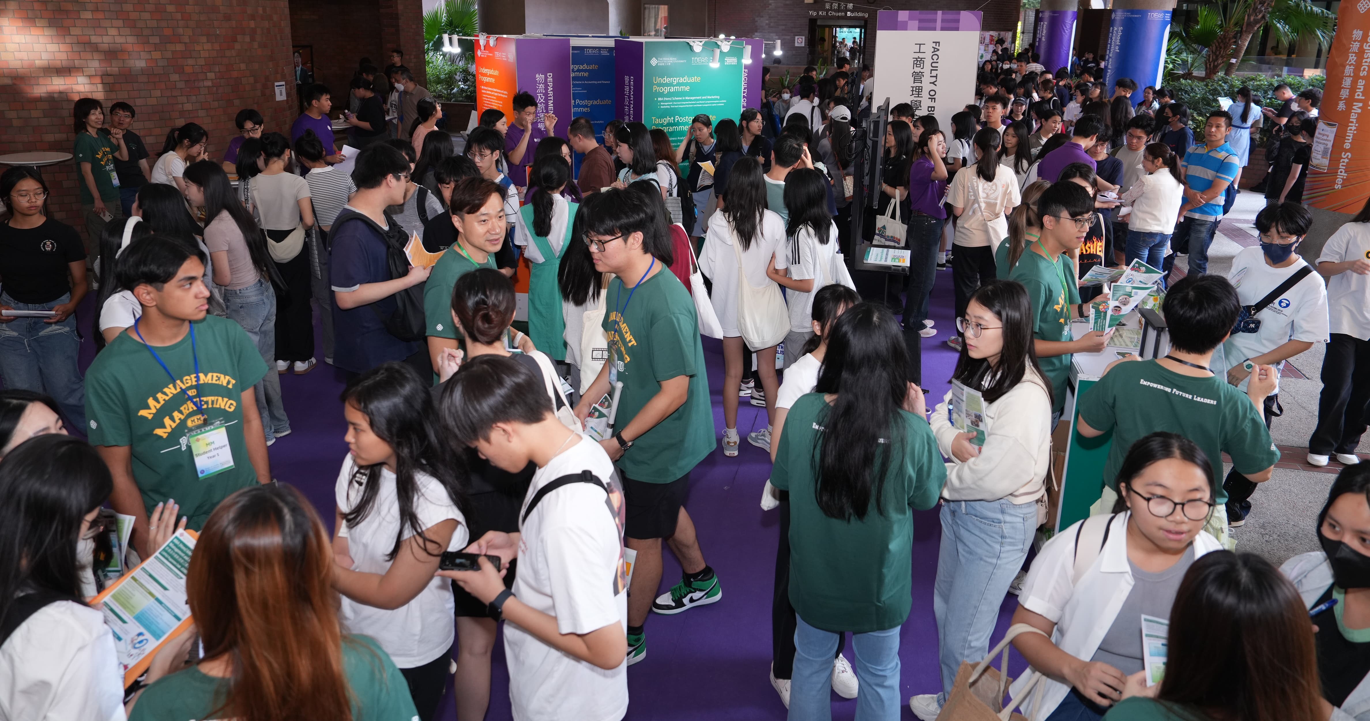 The Info Day featured a series of activities which drew many students and parents to visit and find out more about PolyU.