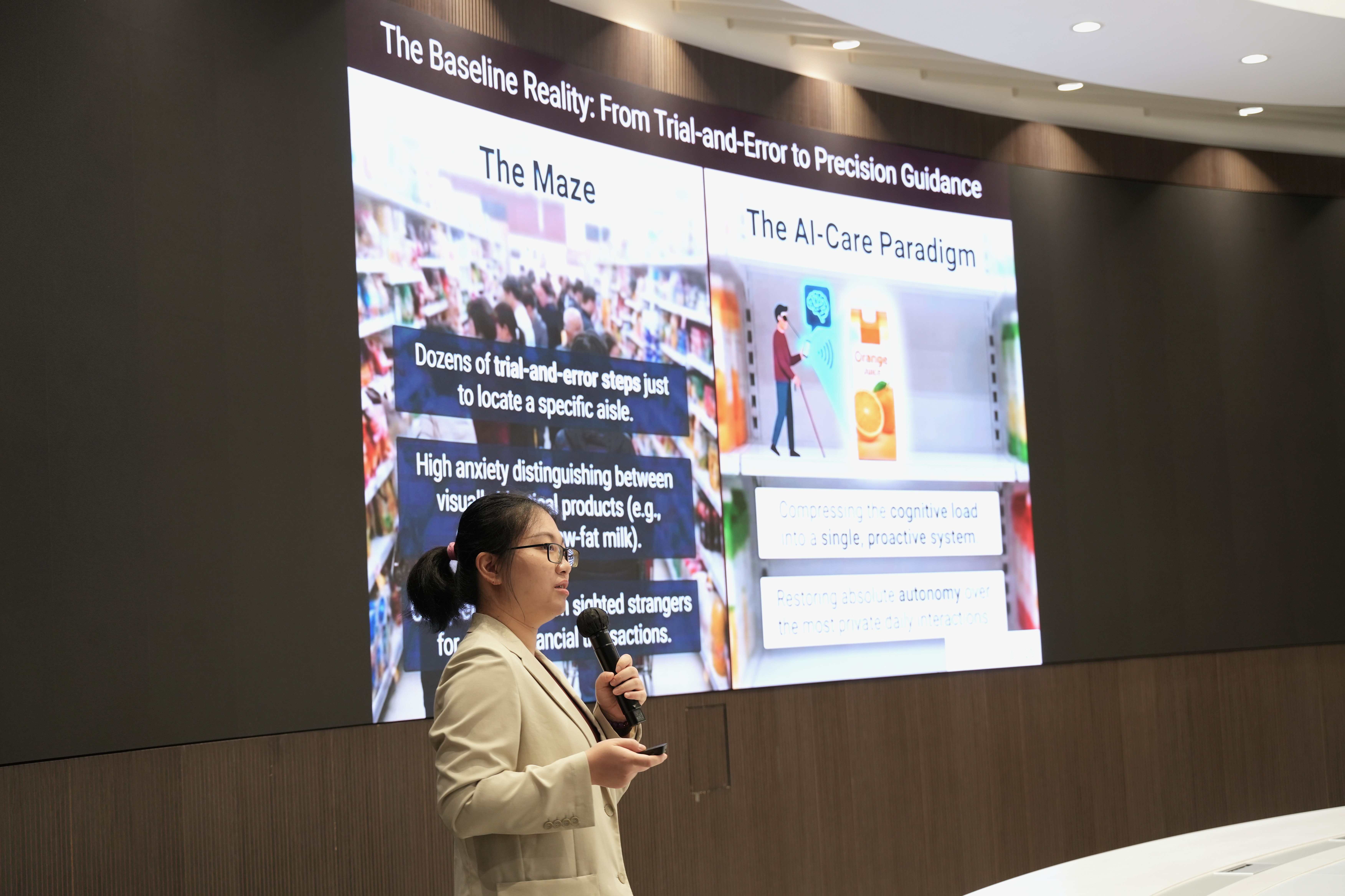 Prof. Jing Li demonstrated the current functions of AI-Care.