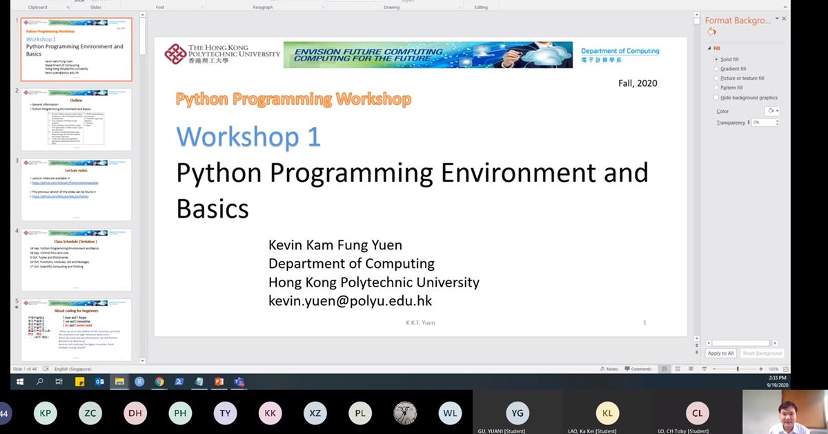 Python workshops for COMP MSc students | Department of Computing
