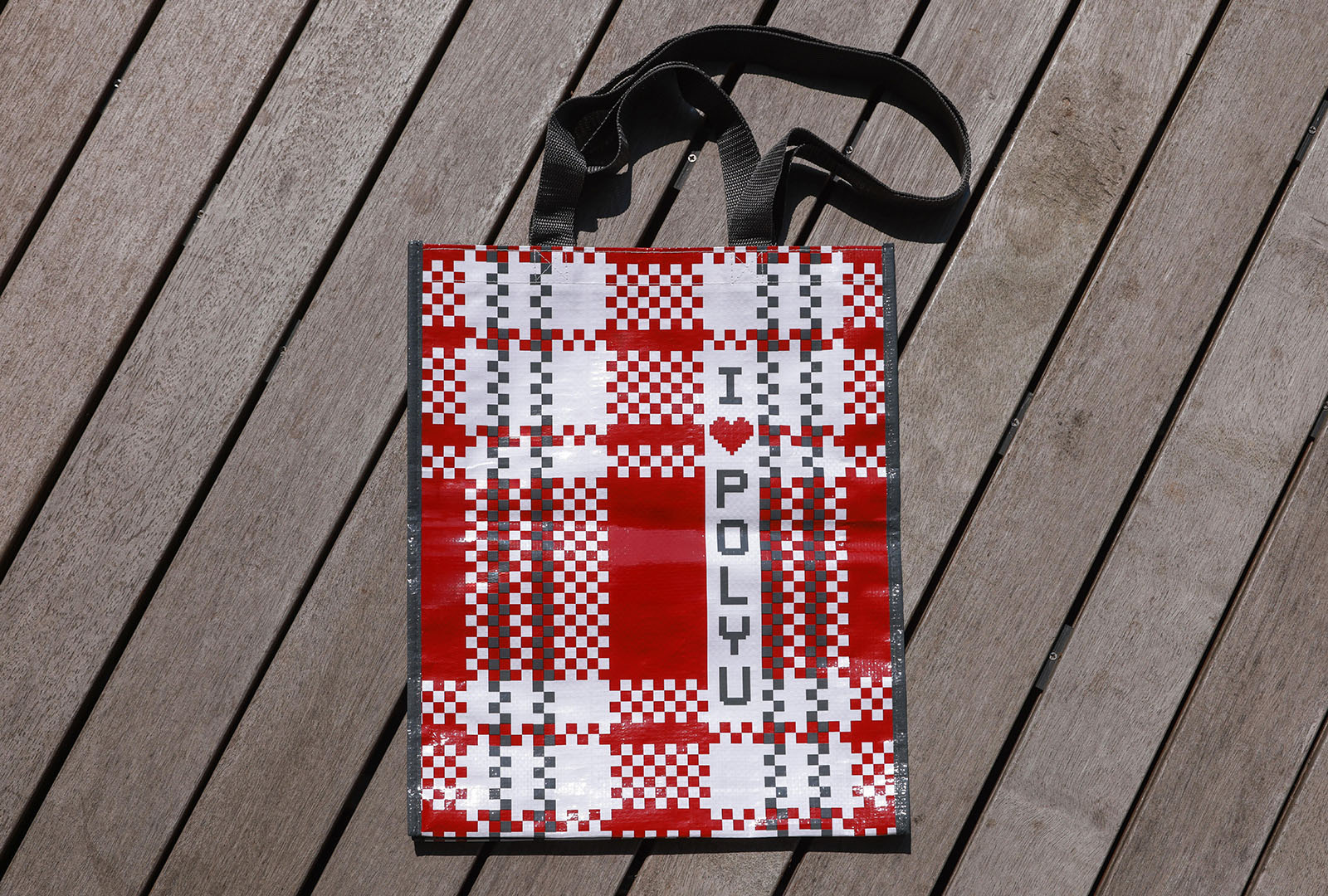 Polyu Red I Love PolyU Shopping Bag | Communications and Public Affairs Office