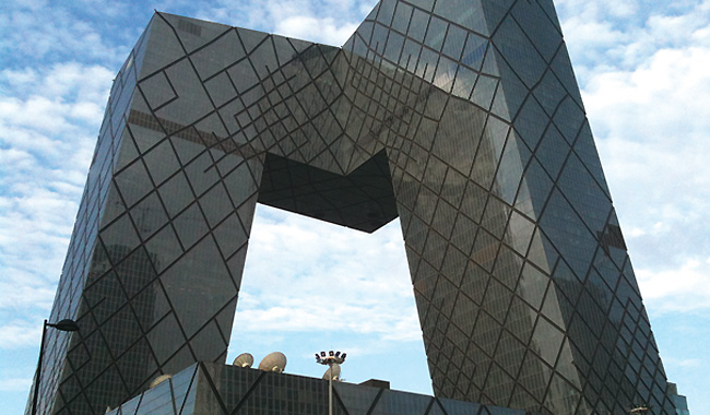 Sensor network used for structural health detection at the CCTV tower in Beijing